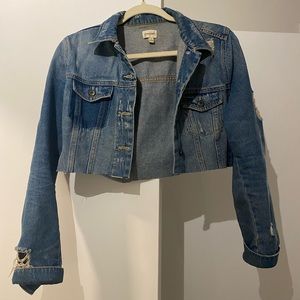 Distressed Cropped Denim Jacket